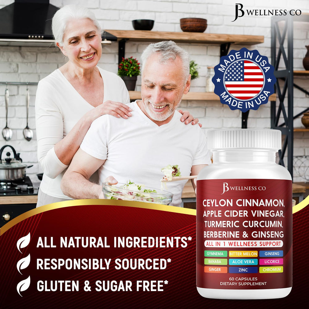 JB Wellness Co apple cider vinegar capsules for convenient daily use.