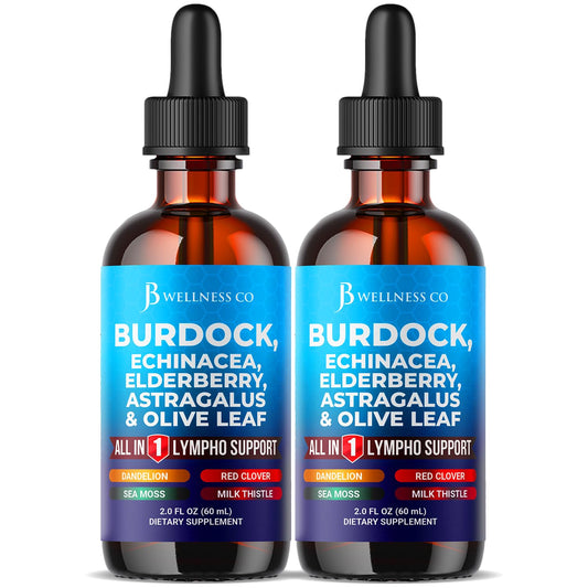 JB Wellness Co Burdock Drainage Drops bottle with dropper for easy dosing