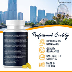 Bottle with facts panel and daily serving guidance from JB Wellness Co