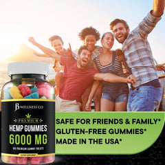JB Wellness Co Hemp Gummies back panel reveals ingredients and serving guidance for routines