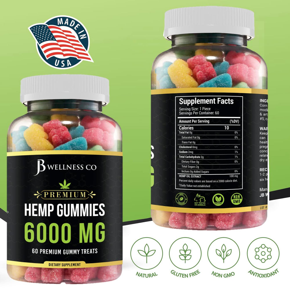 JB Wellness Co Hemp Gummies open-pack display suggests value in a convenient two-pack