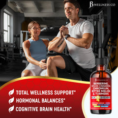 JB Wellness Co turmeric-liquid-drops bottle displays warm herbal blend for daily use