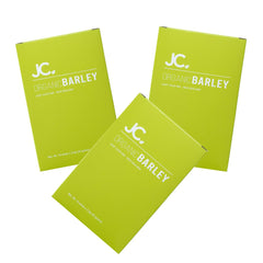 JC Barley Grass Juice Powder packaging highlights organic New Zealand harvest for daily use