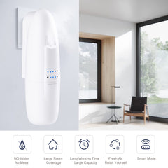 JCLOUD diffuser control panel, Bluetooth app-ready for personalized diffusion schedules.