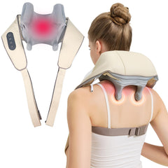 Jdfdexc 4D neck massager close-up of kneading heads for deep muscle relief.