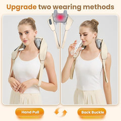 Jdfdexc 4D neck massager with strap for hands-free back and neck use.