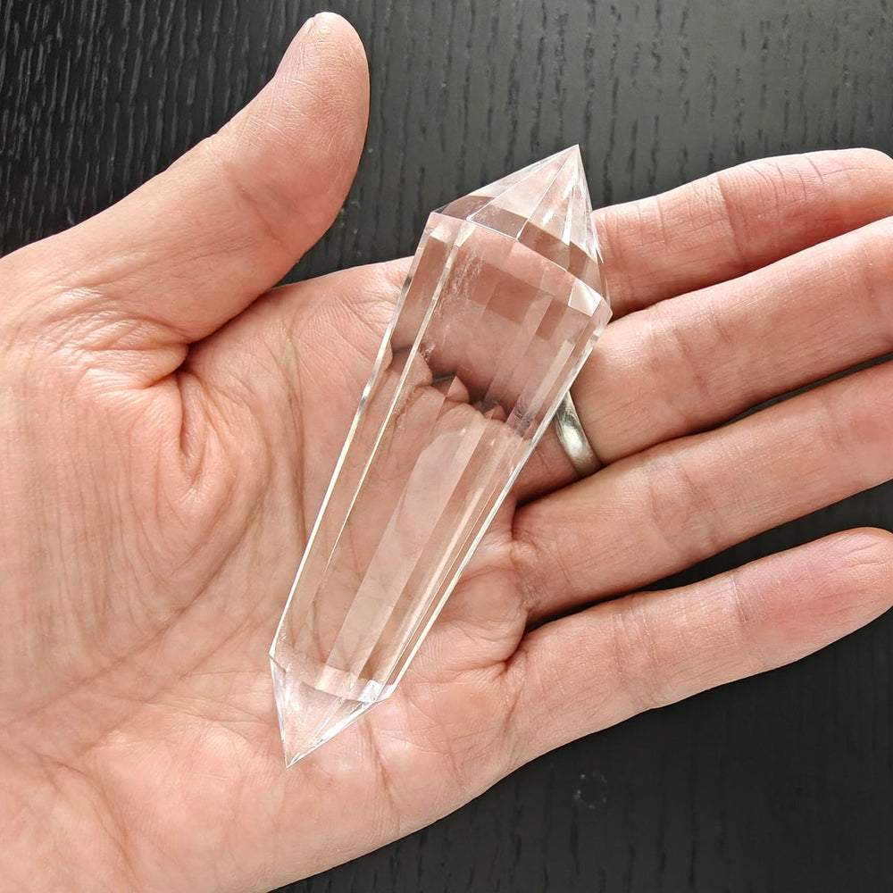 JDFlying Vogel crystal wand 12-facet clear quartz used in grids to channel intention.