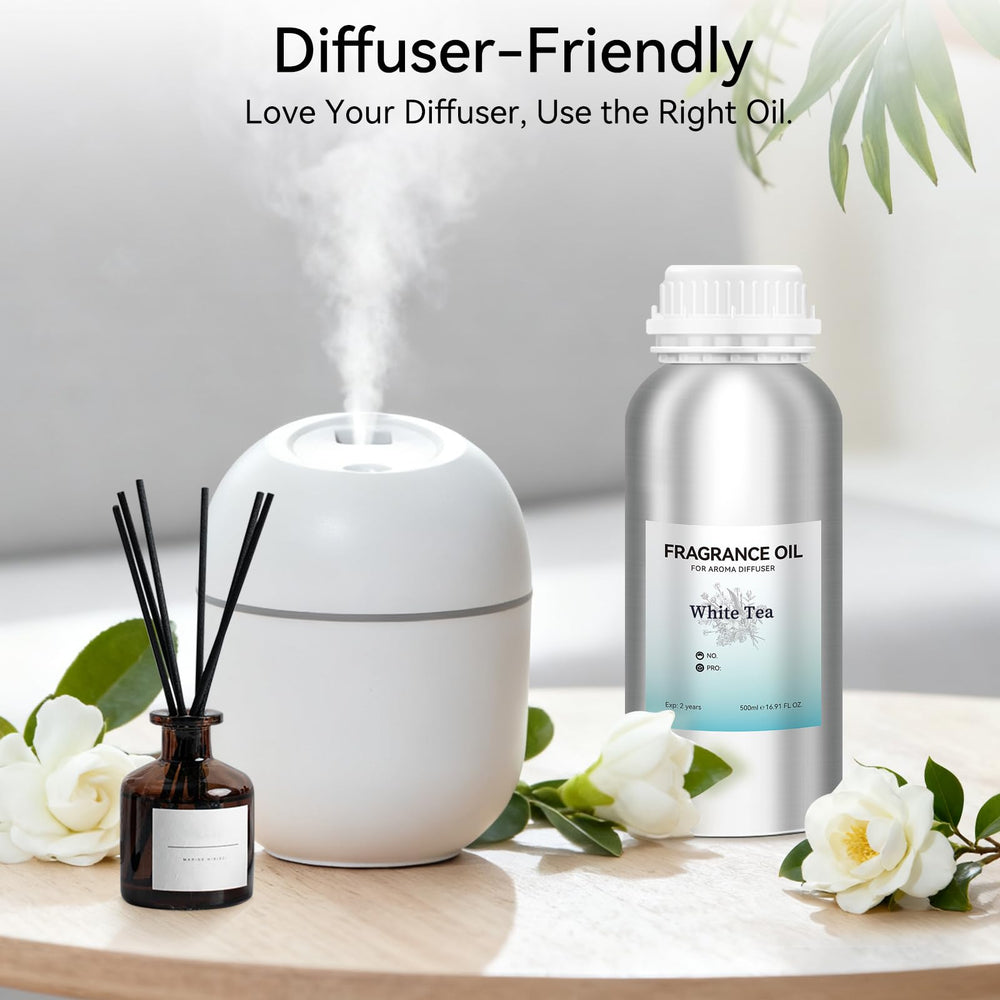 JEPEErbz White Tea diffuser oil showcases soft-tea-notes for relaxing atmospheres.