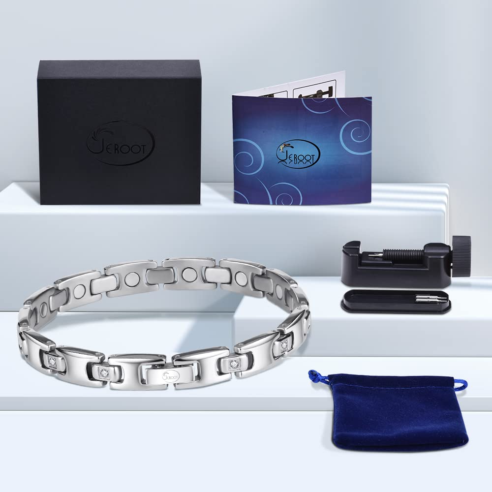 Jeroot 100% titanium bracelet provides hypoallergenic, everyday comfort