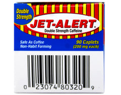 Jet Alert label closeup highlights ingredients and dosing guidance.