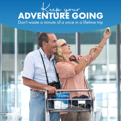 JetZone pack travel pouch demonstrates easy packing for long flights.