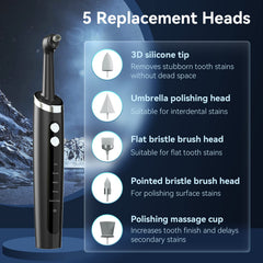 Jeyoe Tooth Polisher five-head setup enables versatile cleaning across surfaces.