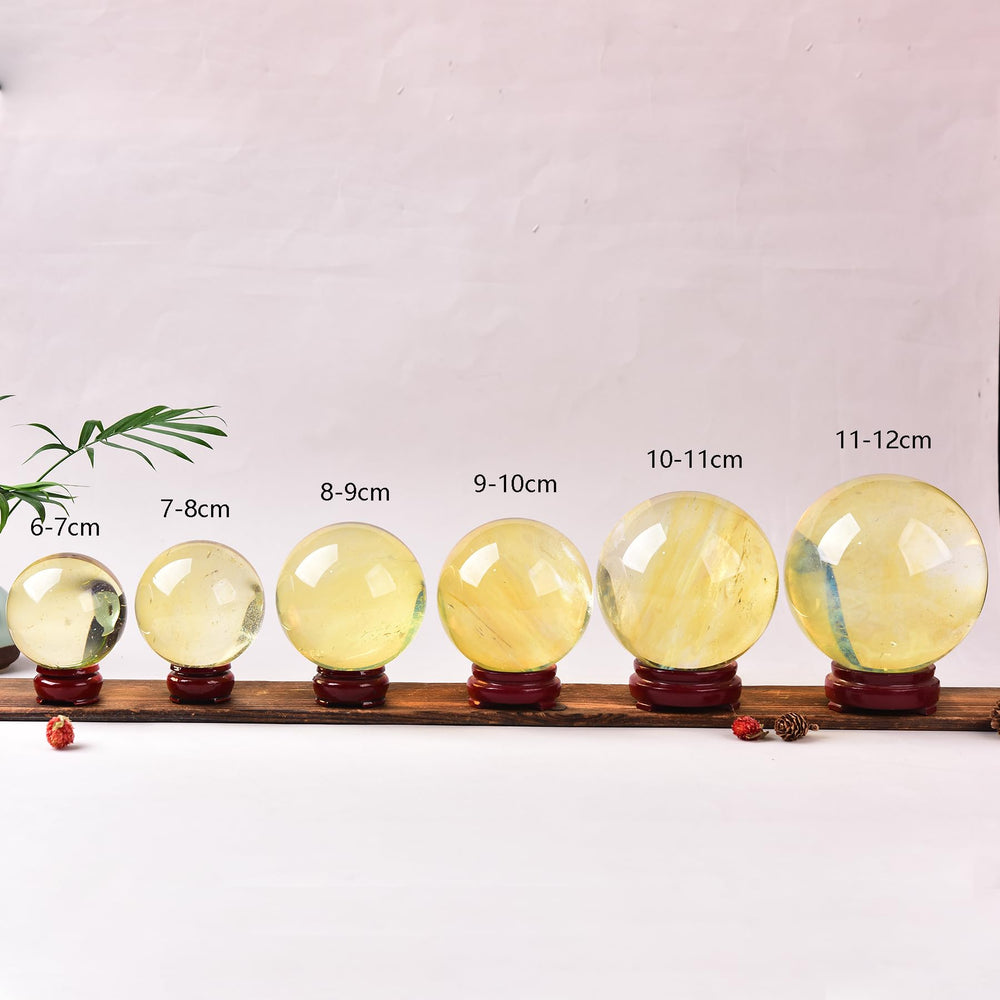 JIC Gem yellow quartz ball exudes warm light for cozy rooms