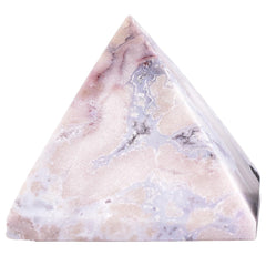 JIC Gem blue cherry blossom agate pyramid on desk promotes harmony and concentration