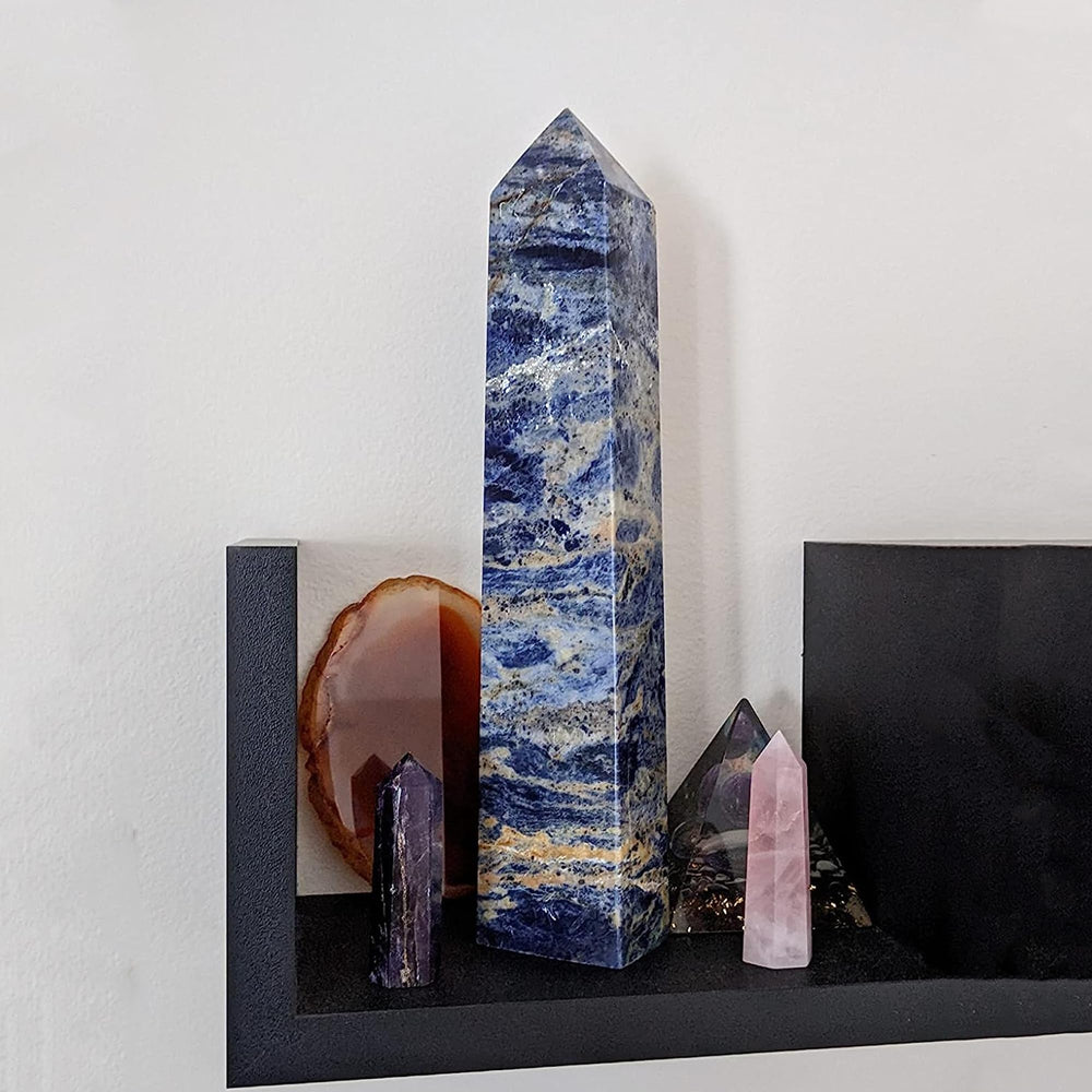 JIC Gem blue sodalite obelisk in serene home office