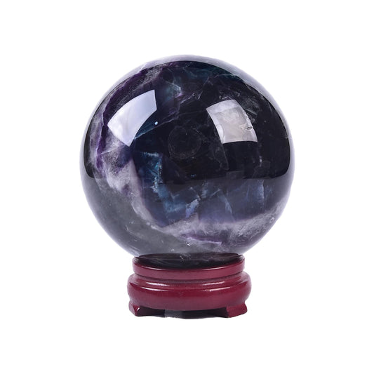 JIC Gem large colorful fluorite sphere on stand for elegant home decor