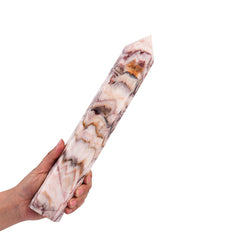 JIC Gem colorful jade quartz wand apex for meditation and chakra work.