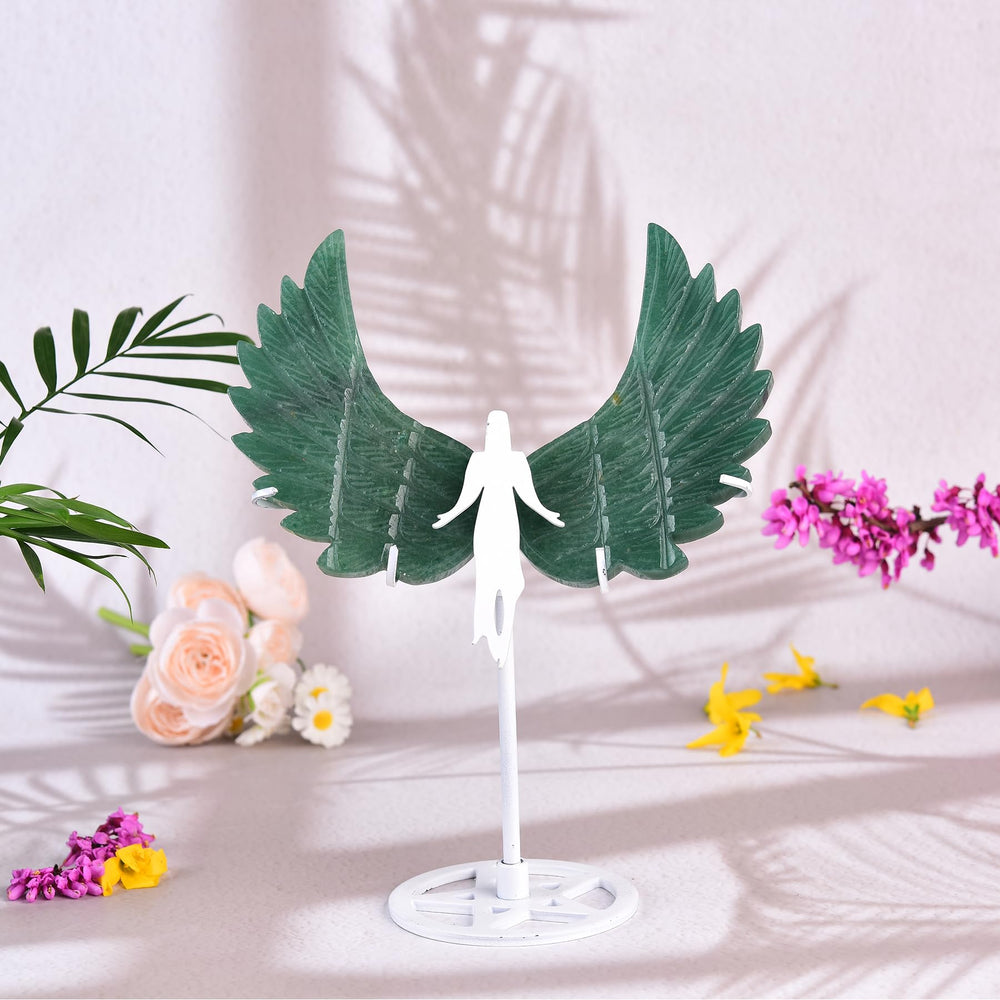 JIC Gem crystal angel wings on stand for display and stability