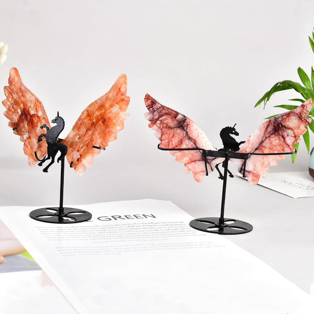JIC Gem Crystal Wings on stand offer elegant decor for home or office.