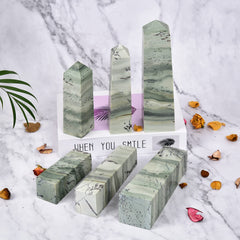 JIC Gem dendritic jade tower weighing 2-8 lbs adds visual presence