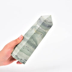 JIC Gem dendritic jade tower for abundance and balance in living spaces.