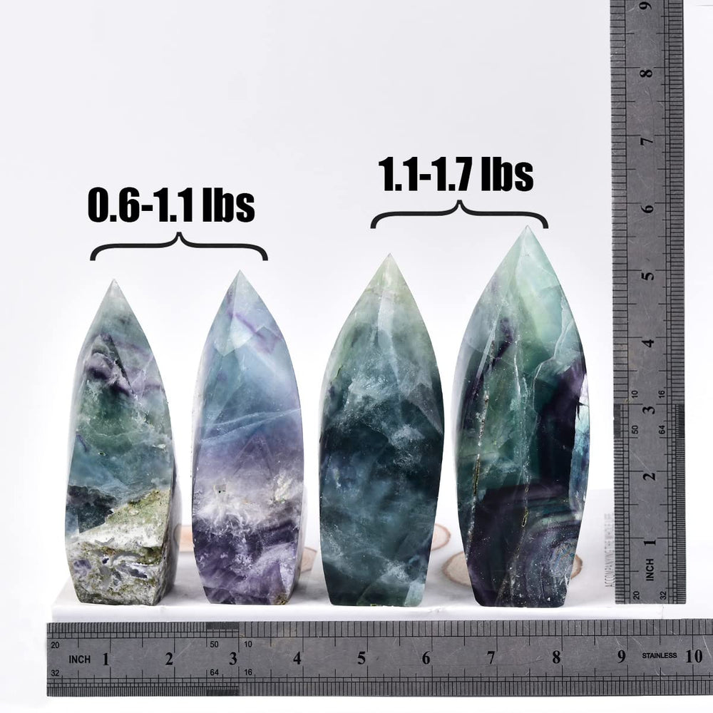 JIC Gem fluorite crystal with rainbow hues enhances ambiance and positive vibes