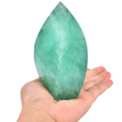JIC Gem Green Fluorite crystal tower apex close-up for energy focus