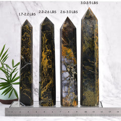 JIC Gem large Pietersite crystal point for emotional clarity and meditation.