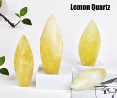 JIC Gem Lemon Quartz Obelisk office decor promotes a peaceful, productive environment.