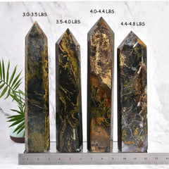 JIC Gem Namibian pietersite chatoyance wand for deep contemplation