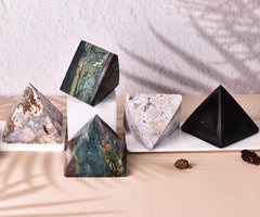 JIC Gem Ocean Jasper pyramid detail reveals unique patterns for aesthetic inspiration