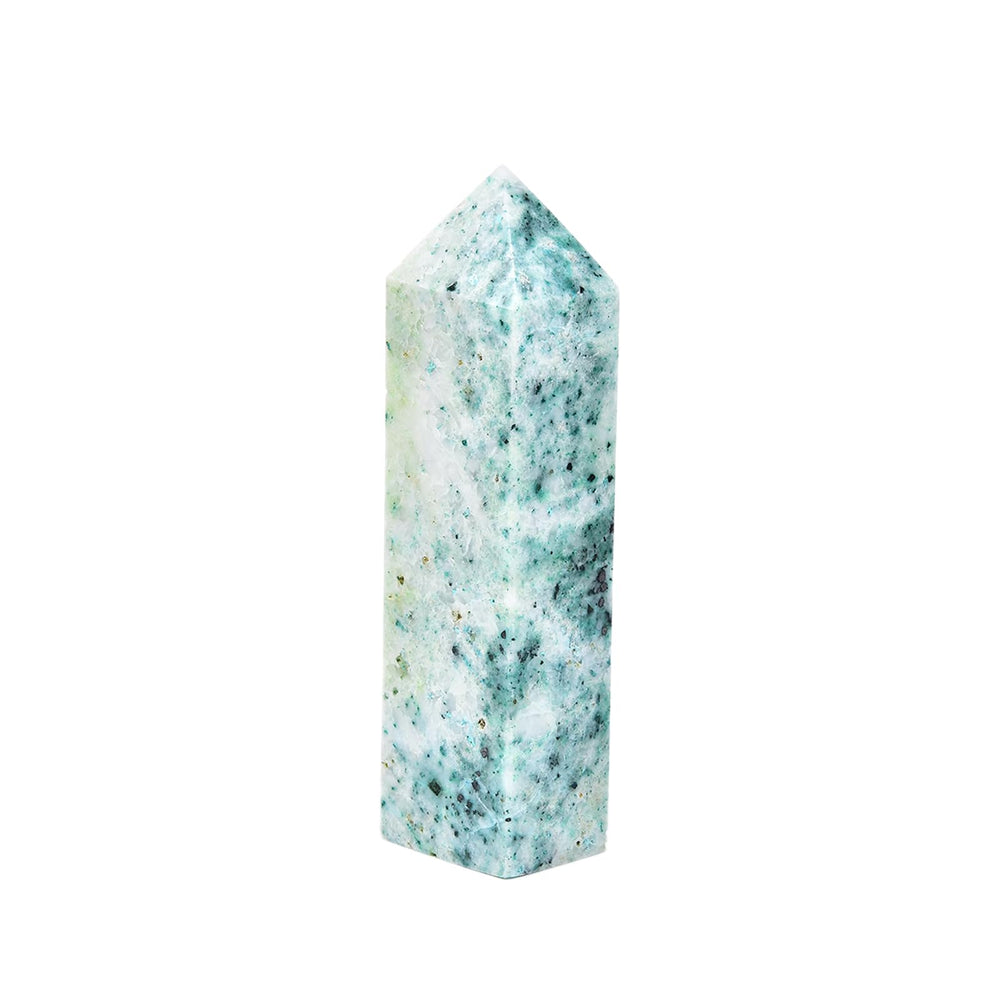 JIC Gem Phoenix Pine obelisk wand with apex focus for meditation