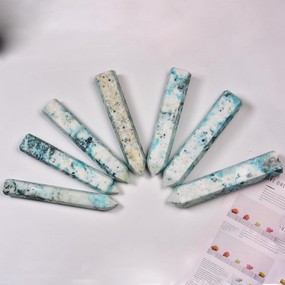 JIC Gem Phoenix Pine Quartz wand used for Reiki and energy work.