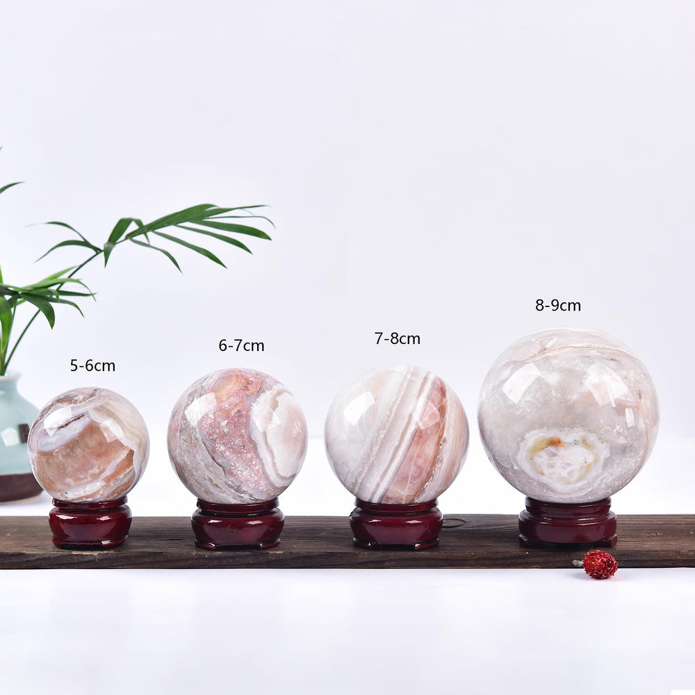 Decorative crystal ball adds color and balance to home decor.