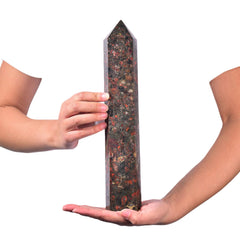 JIC Gem red agate crystal tower points for energy balance display