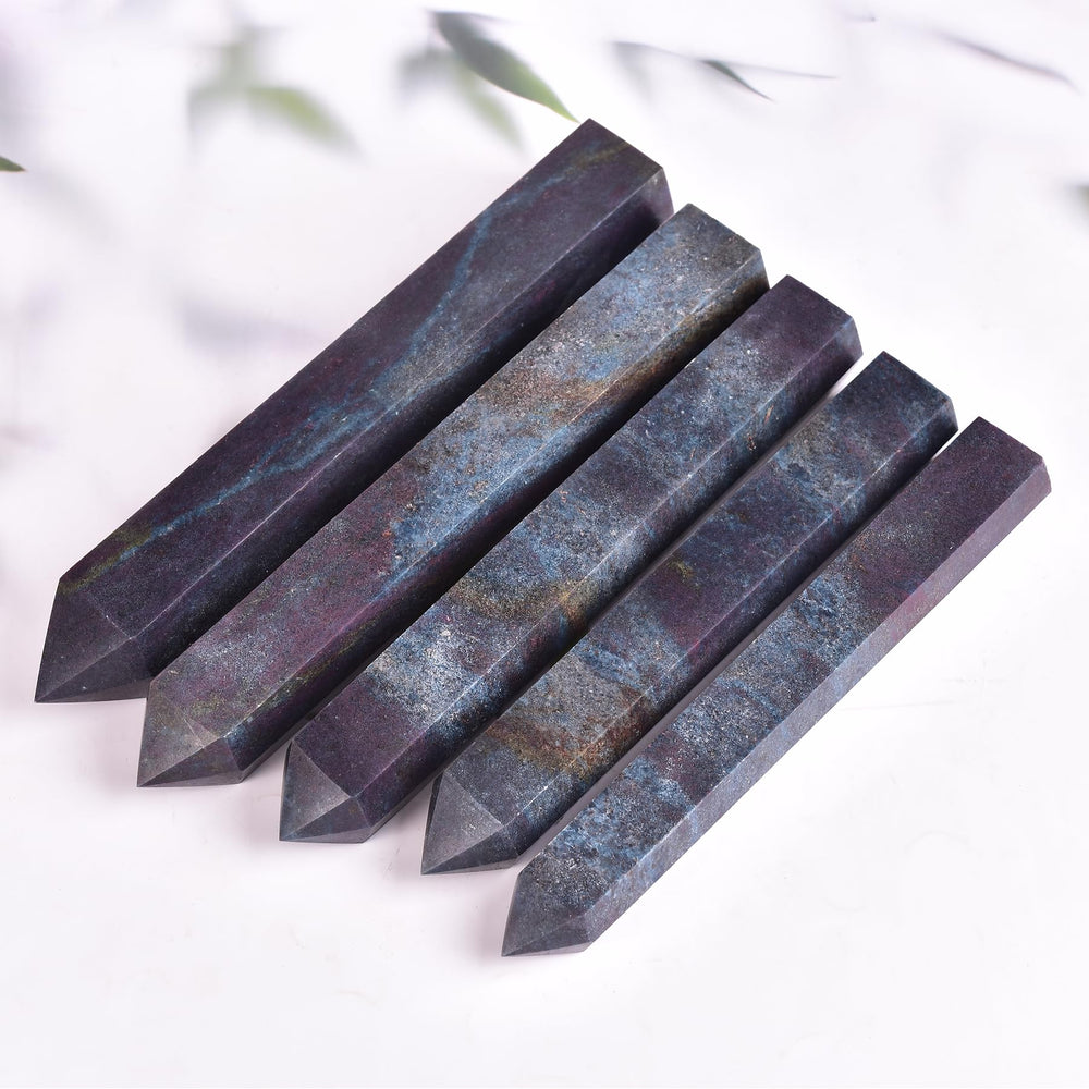 JIC Gem blue-green wand supports chakra balancing and grid work.