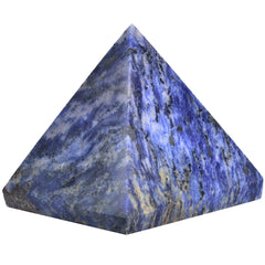 JIC Gem sodalite pyramid closeup showing natural texture and color variations.