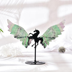 JIC Gem green fluorite unicorn wings gemstone for crystal collections