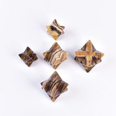JIC Gem Yellow Fluorite Merkaba crystal ideal for meditation energy grids at home