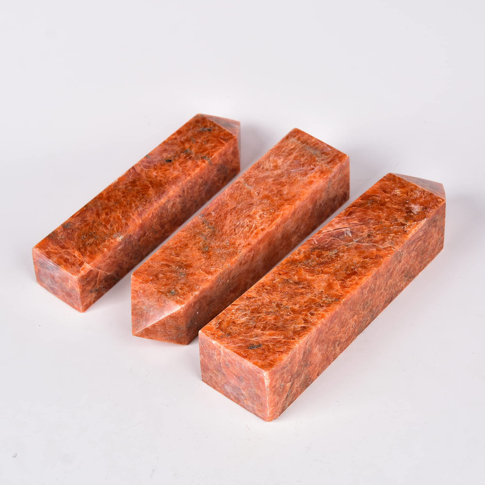 JIC Gem sunstone quartz obelisk tower aids focused meditation