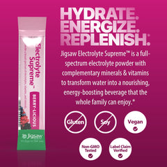 Jigsaw Electrolyte Supreme bottle ready for travel hydration