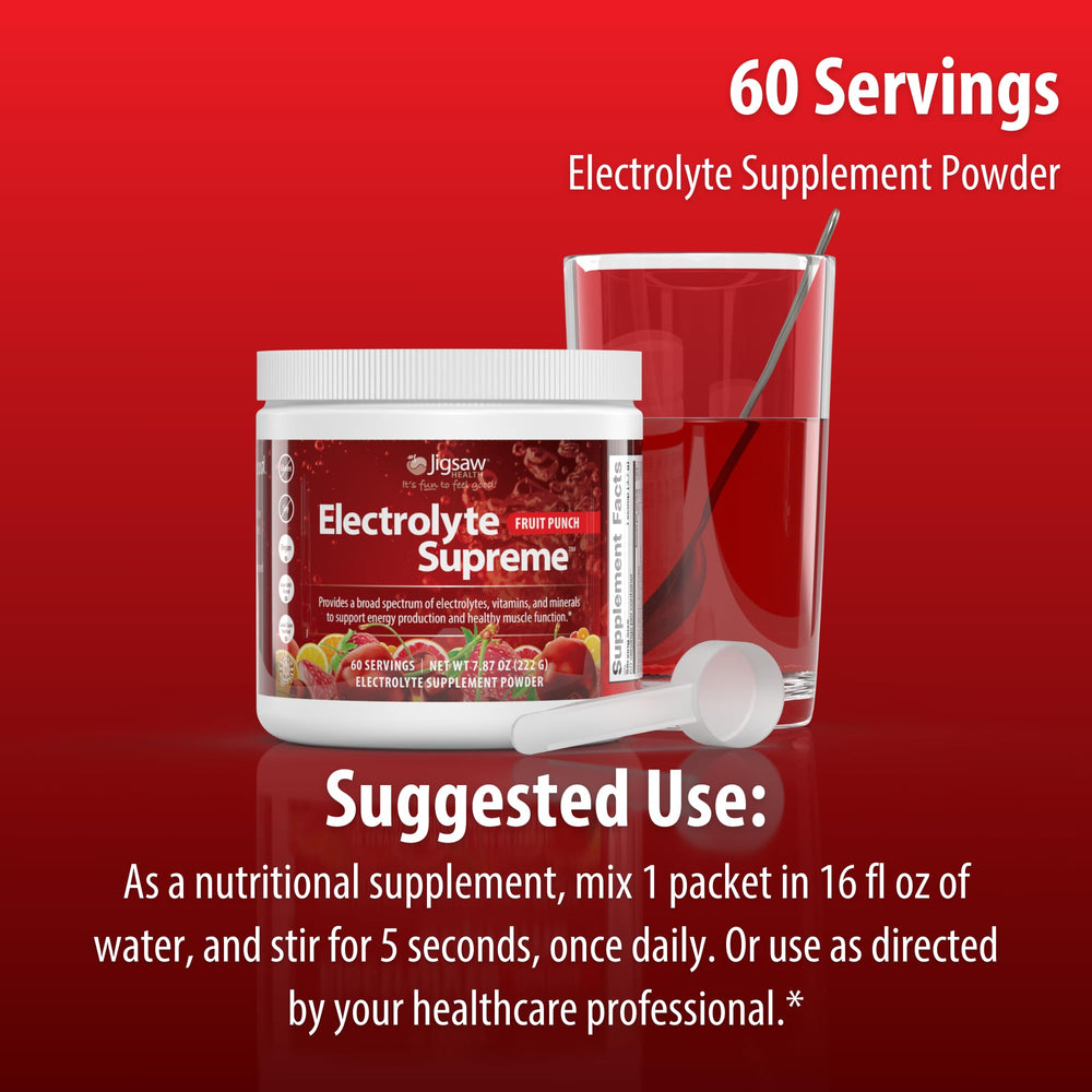 Jigsaw Health Electrolyte Supreme color splash powder hints at flavorful boost