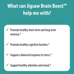 Jigsaw Health Brain Boost tablet mockup represents portable cognitive support.