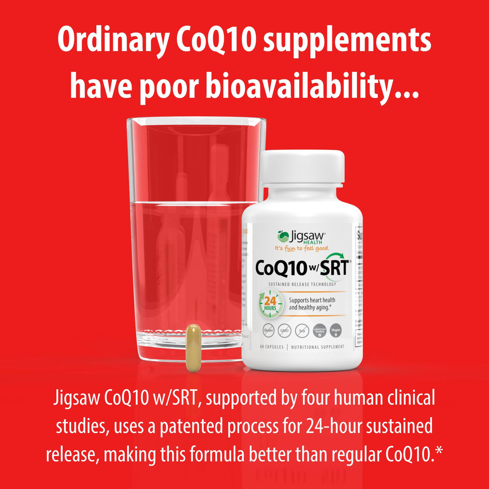 Jigsaw Health CoQ10 w/SRT athlete preparing routine with bottle nearby.