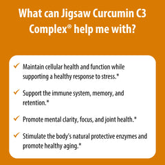 Quality seal on Jigsaw Health Curcumin C3 Complex packaging.