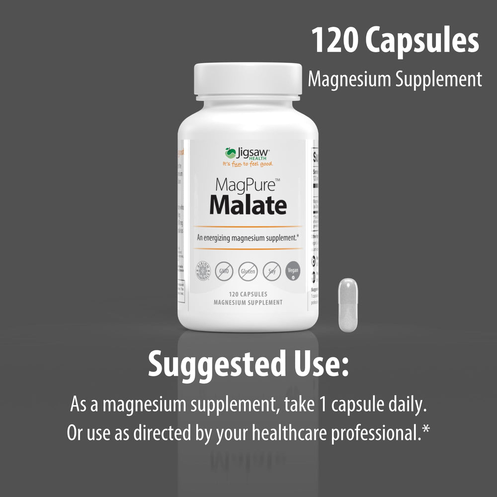 MagPure Malate bottle on counter with practical serving suggestion image