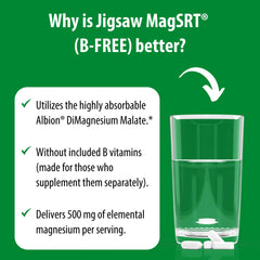 Jigsaw Health MagSRT bottle on kitchen counter under natural light.