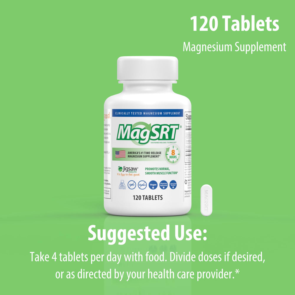 MagSRT bottle on shelf as part of a wellness routine