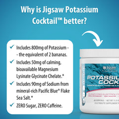 Ingredient panel illustrating high potassium and magnesium lysinate glycinate chelate