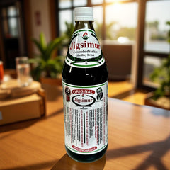 Jigsimur natural health drink 750ml bottle on kitchen counter ready for daily routines.